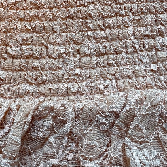 Tularosa Lace Ruffle Mini Skirt - Pale Blush Pink - Size Small - Picture 5 of 12